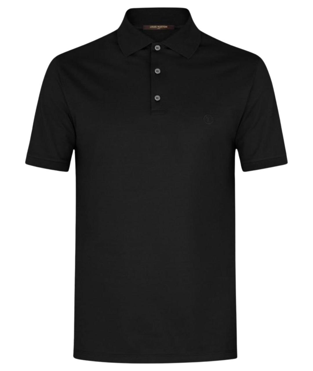 LOUIS VUITTON Черное хлопковое поло с коротким рукавом, фото 1