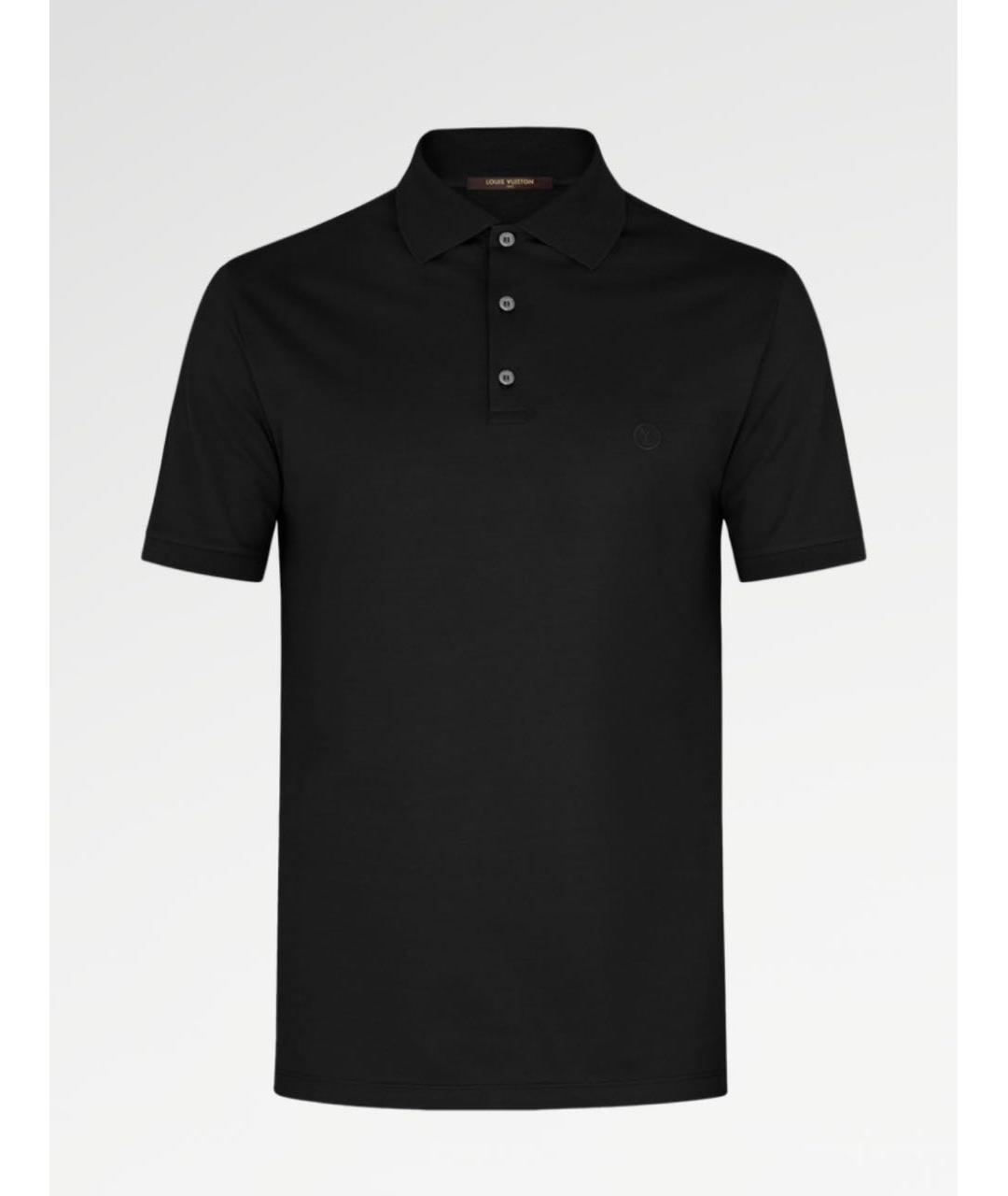 LOUIS VUITTON Черное хлопковое поло с коротким рукавом, фото 5