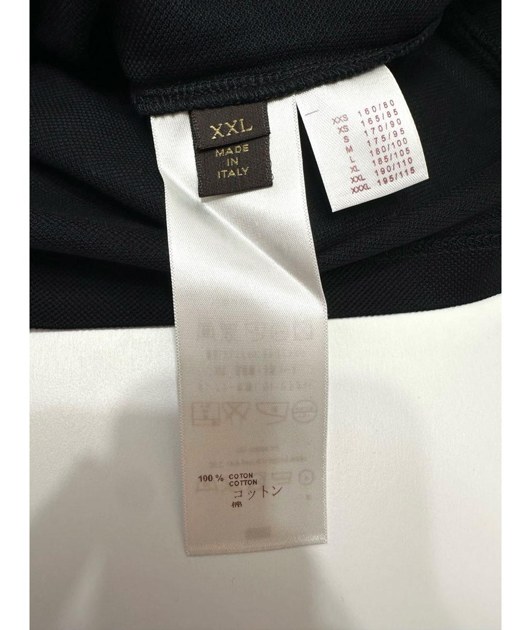 LOUIS VUITTON Черное хлопковое поло с коротким рукавом, фото 4