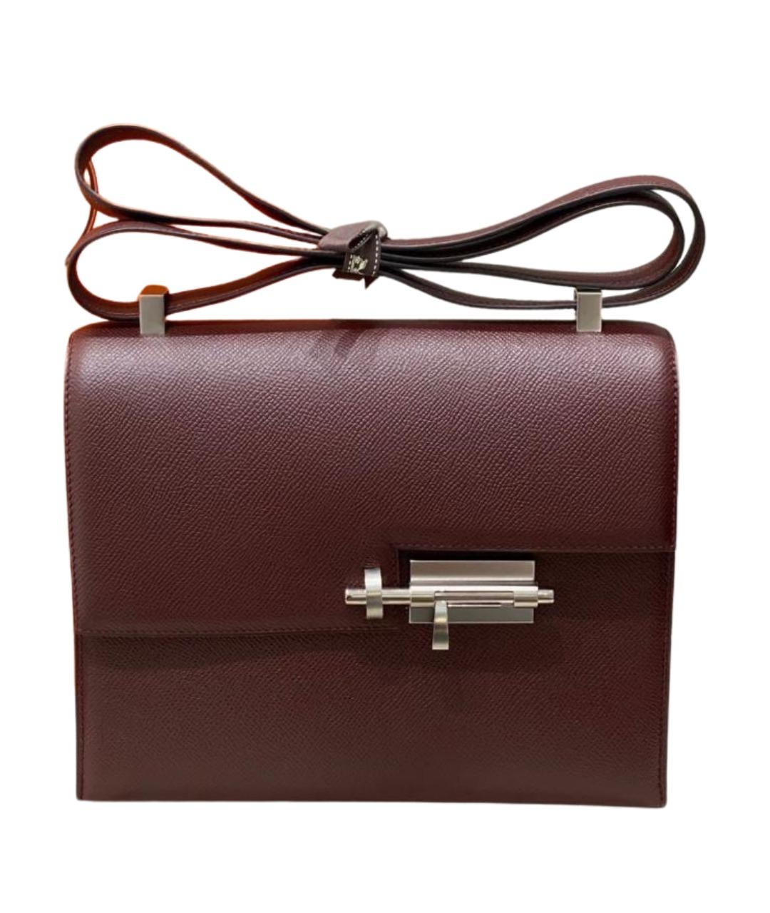 HERMES Бордовая кожаная сумка через плечо, фото 1