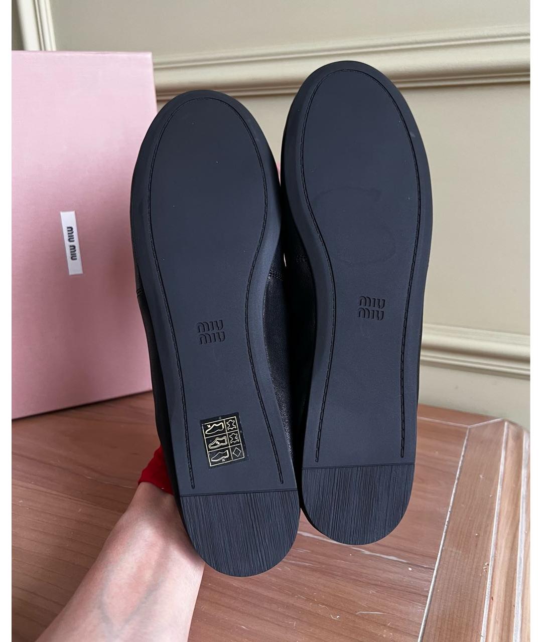MIU MIU Черные кожаные балетки, фото 8