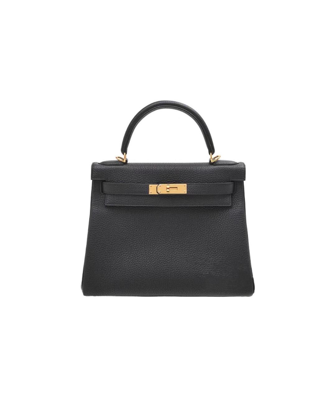 HERMES Черная кожаная сумка с короткими ручками, фото 9