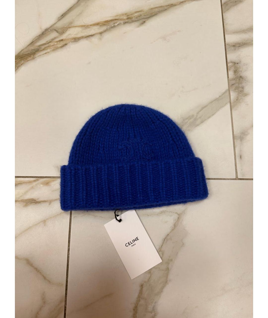 CELINE Синяя шерстяная шапка, фото 4