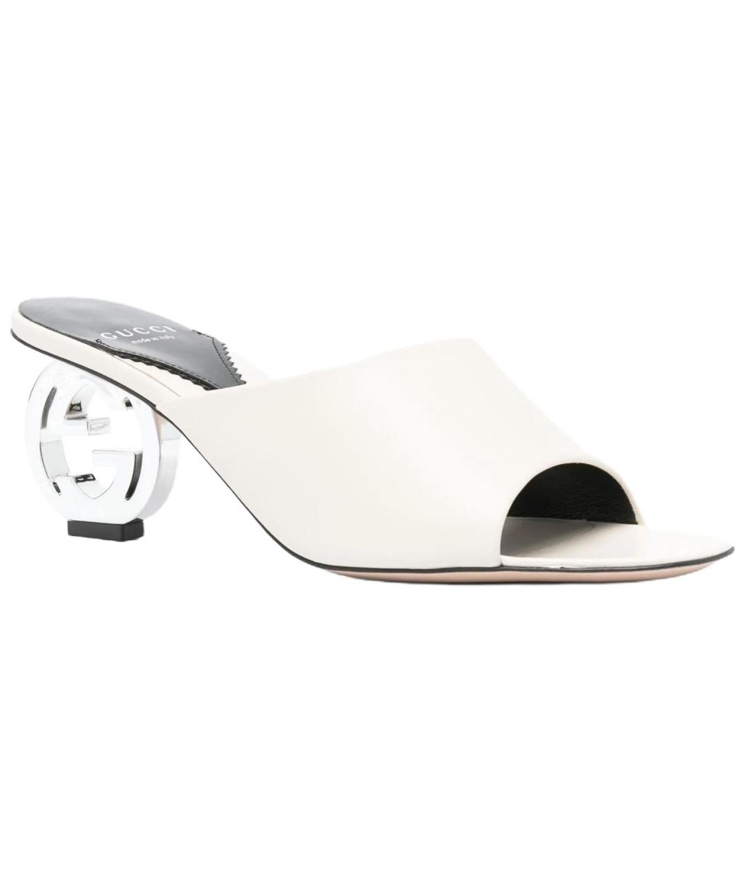 GUCCI Белые кожаные сандалии, фото 3