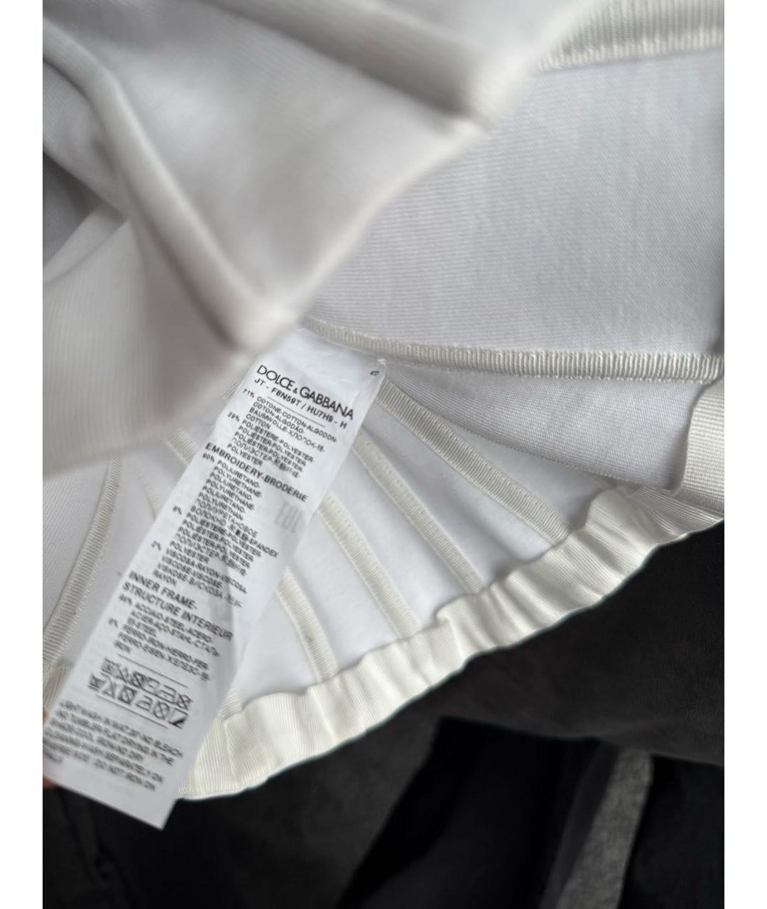 DOLCE&GABBANA Белая хлопковая футболка, фото 4