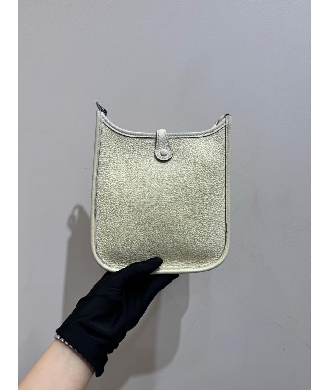 HERMES Белая кожаная сумка через плечо, фото 3