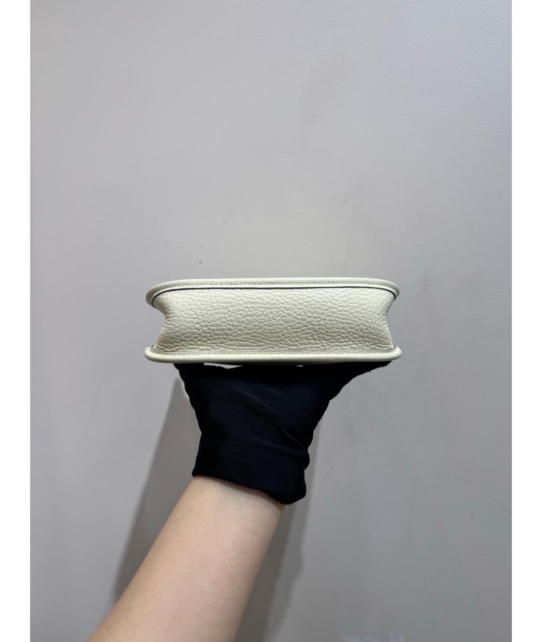 HERMES Белая кожаная сумка через плечо, фото 6