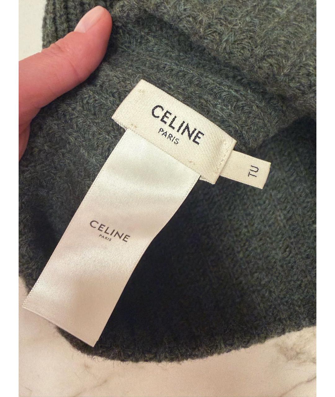 CELINE Хаки шерстяная шапка, фото 4