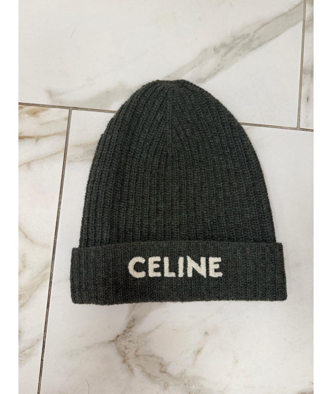 CELINE Хаки шерстяная шапка, фото 5