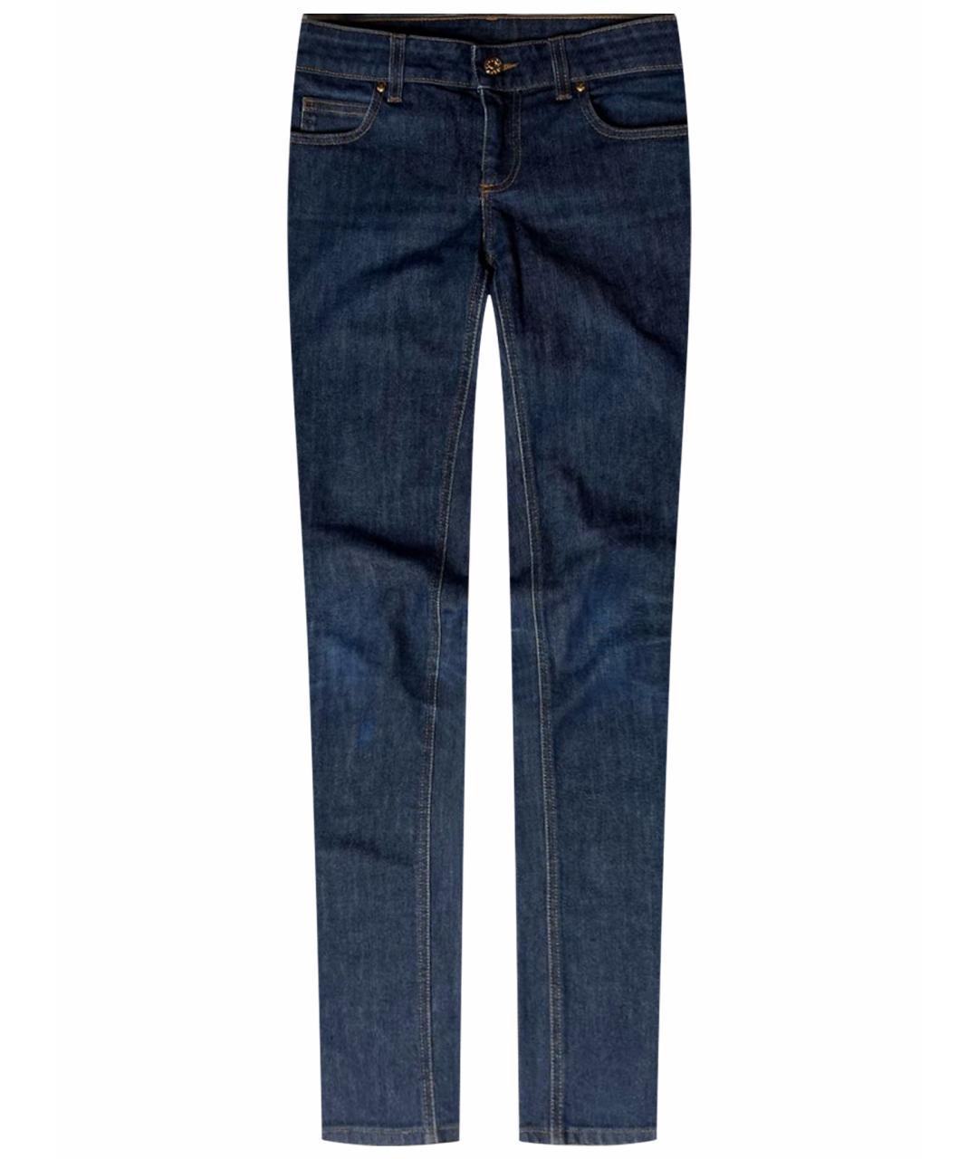 GUCCI Темно-синие хлопко-эластановые джинсы слим, фото 1