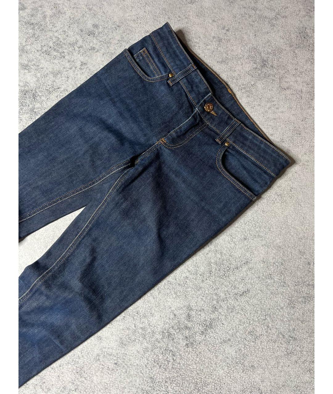 GUCCI Темно-синие хлопко-эластановые джинсы слим, фото 3