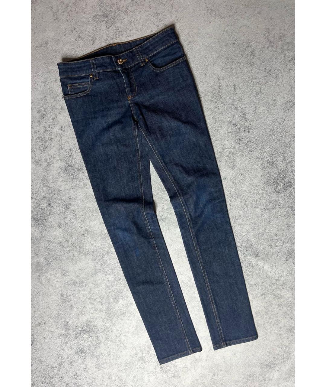 GUCCI Темно-синие хлопко-эластановые джинсы слим, фото 9