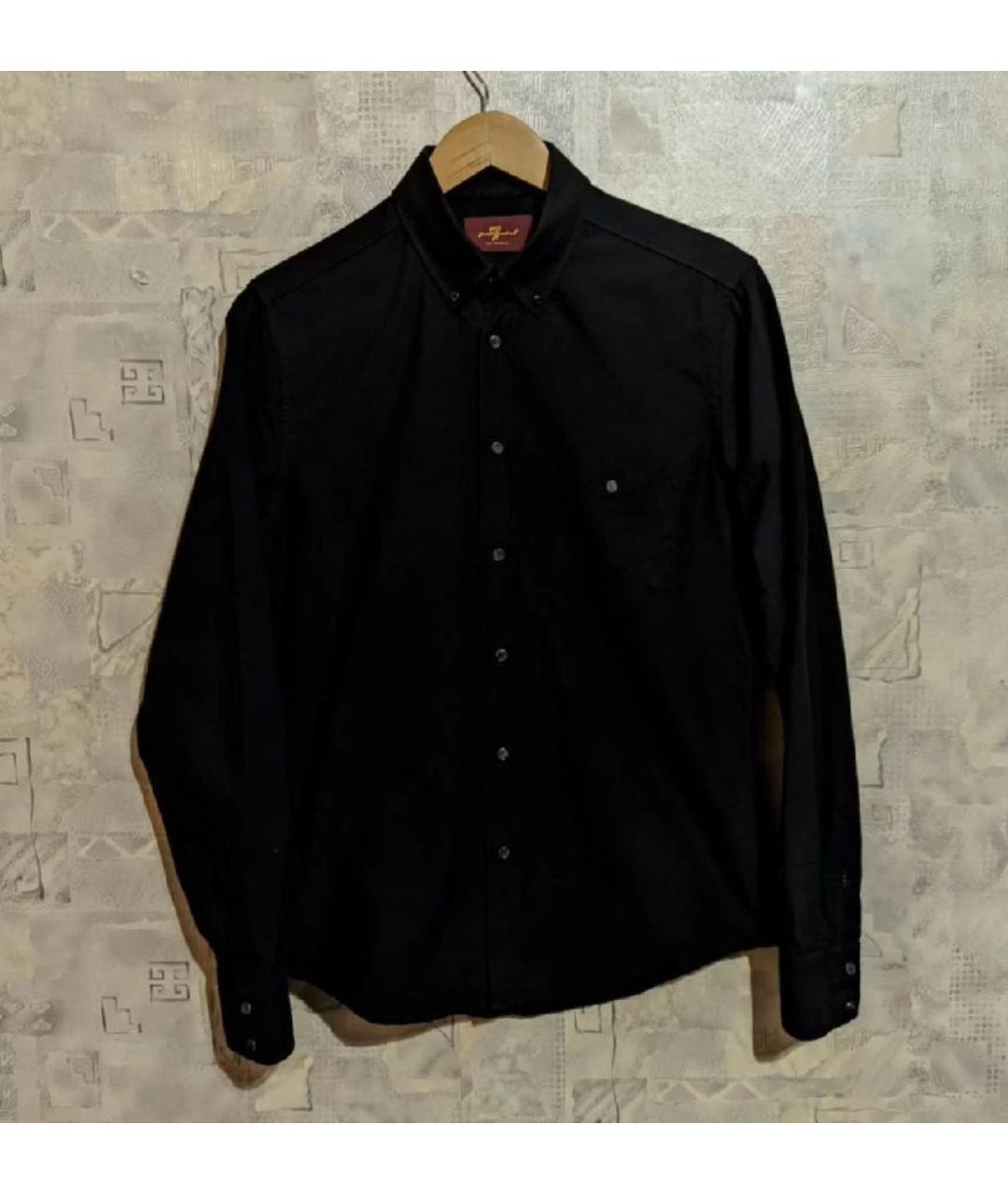 7 FOR ALL MANKIND Черная хлопковая кэжуал рубашка, фото 3