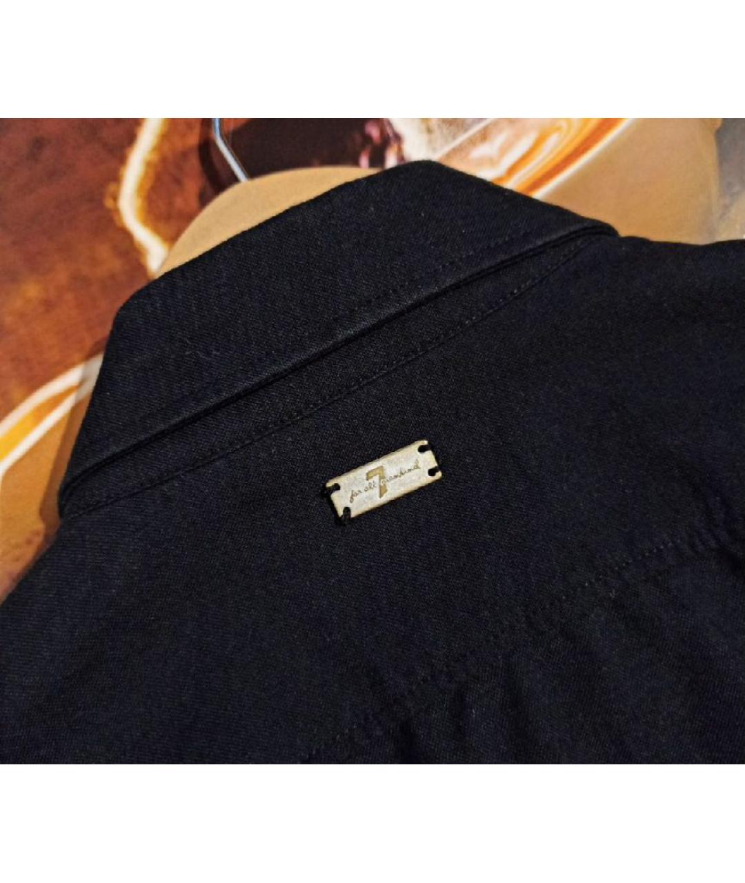 7 FOR ALL MANKIND Черная хлопковая кэжуал рубашка, фото 6