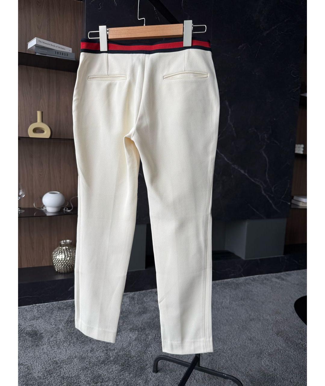 GUCCI Белые полиамидовые брюки узкие, фото 2