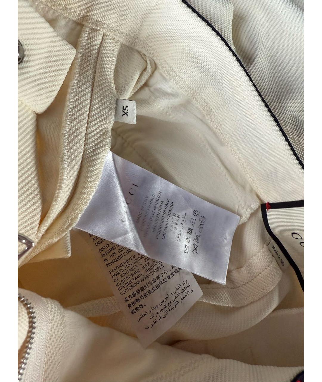 GUCCI Белые полиамидовые брюки узкие, фото 4