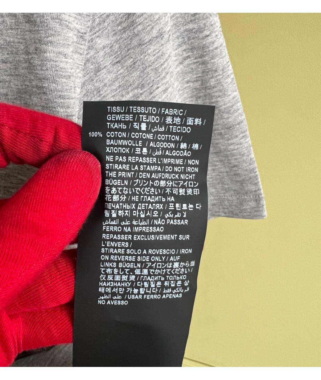 SAINT LAURENT Серая хлопковая футболка, фото 7