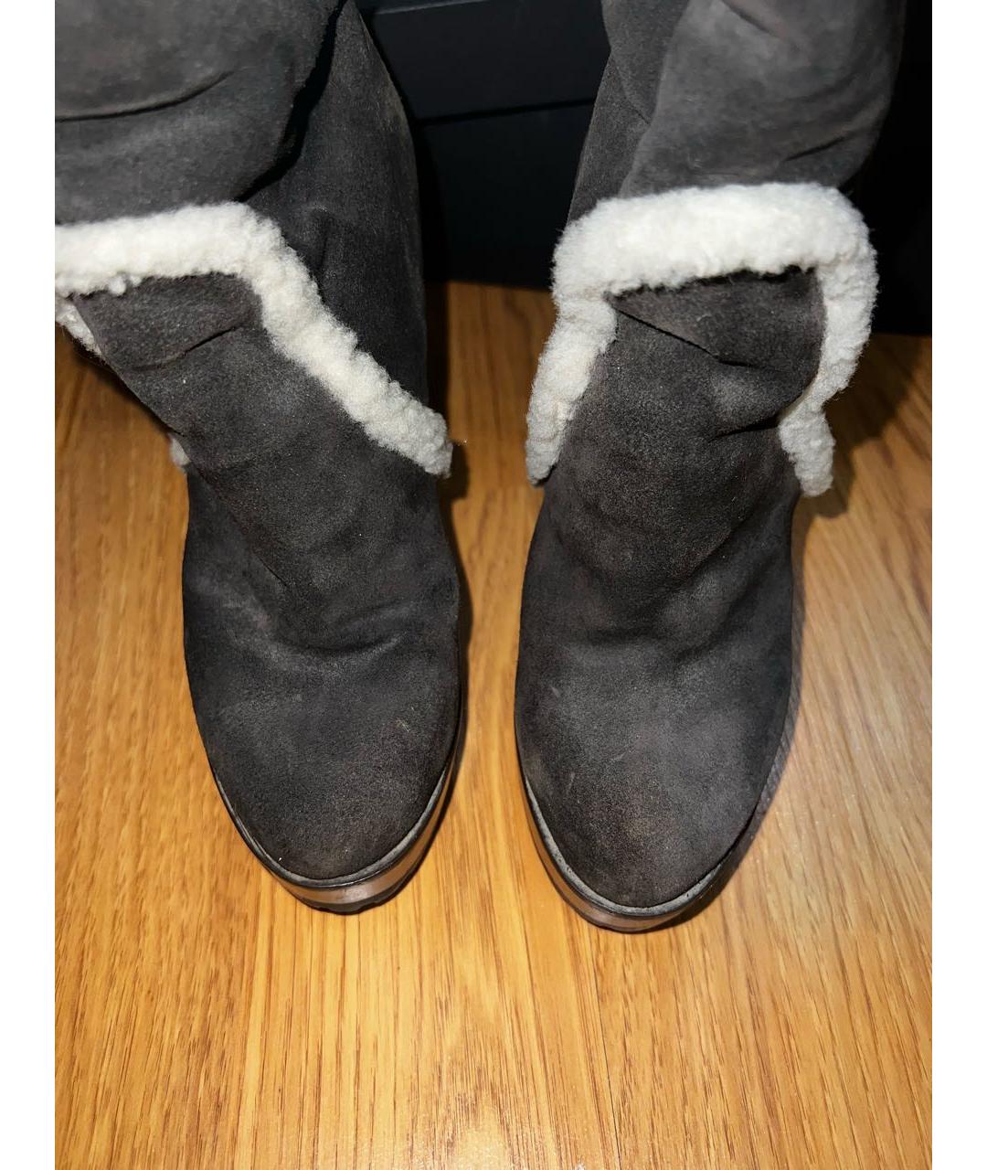 DOLCE&GABBANA Темно-синие замшевые ботильоны, фото 3