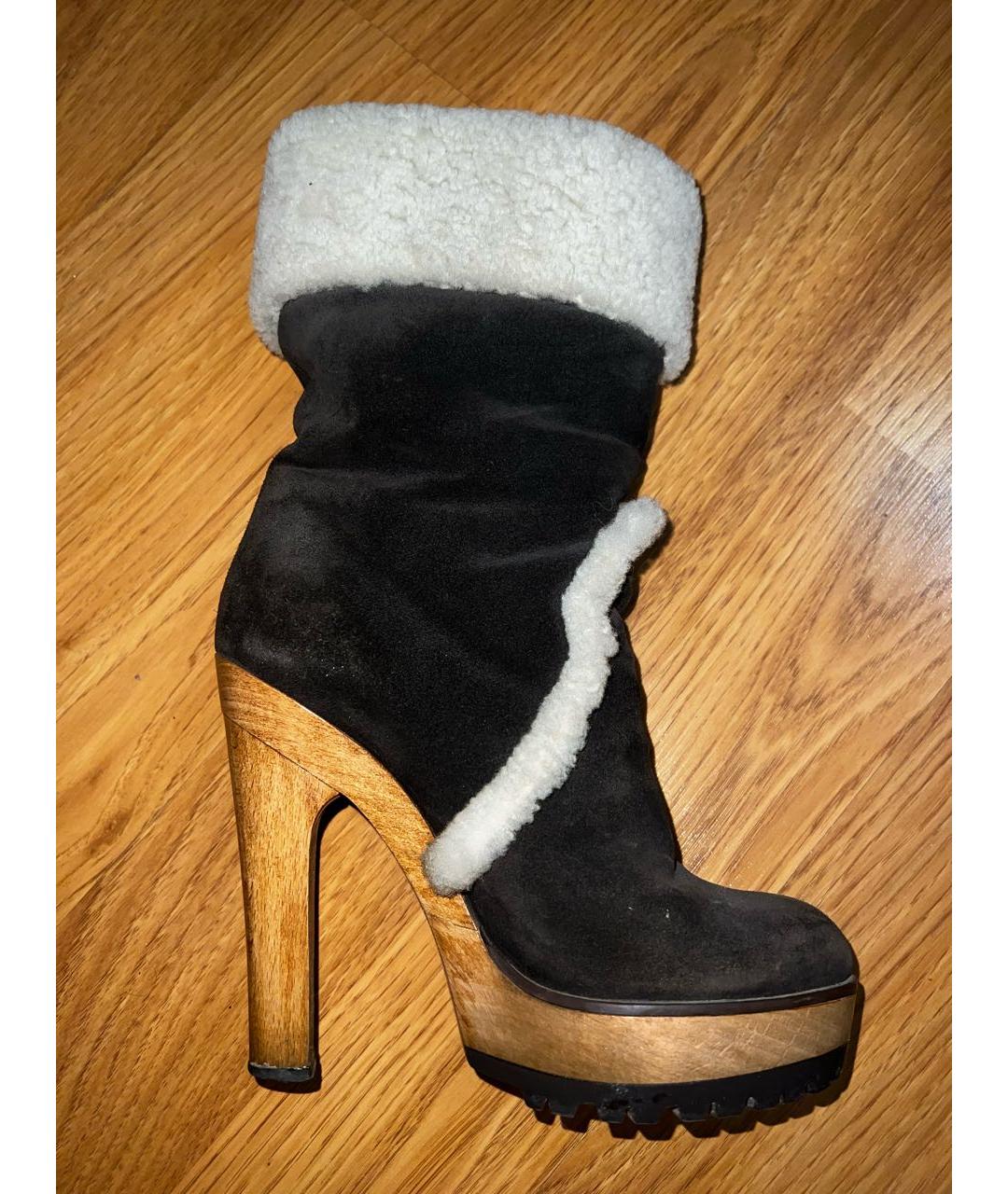 DOLCE&GABBANA Темно-синие замшевые ботильоны, фото 5