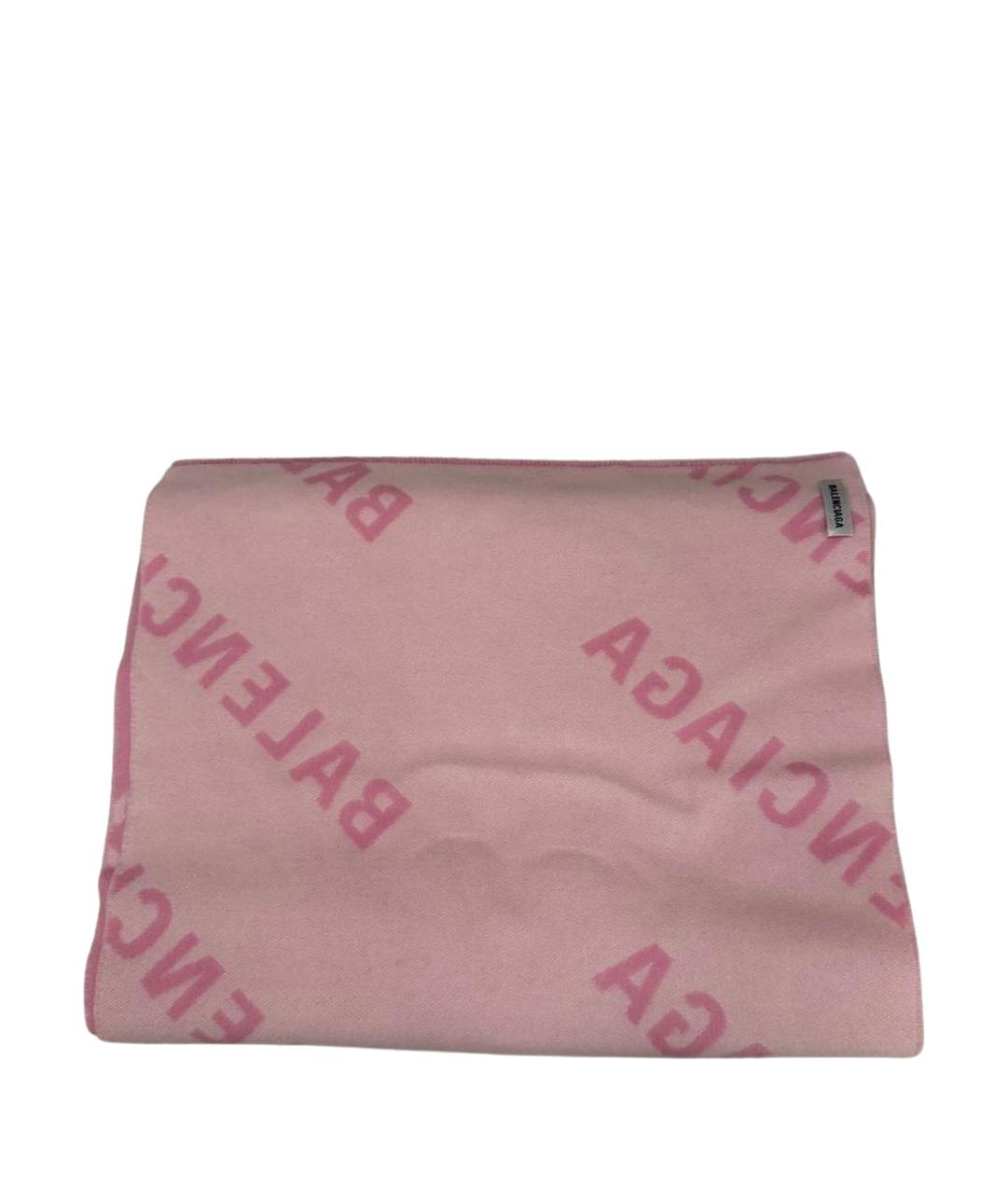 BALENCIAGA Розовый шерстяной шарф, фото 1