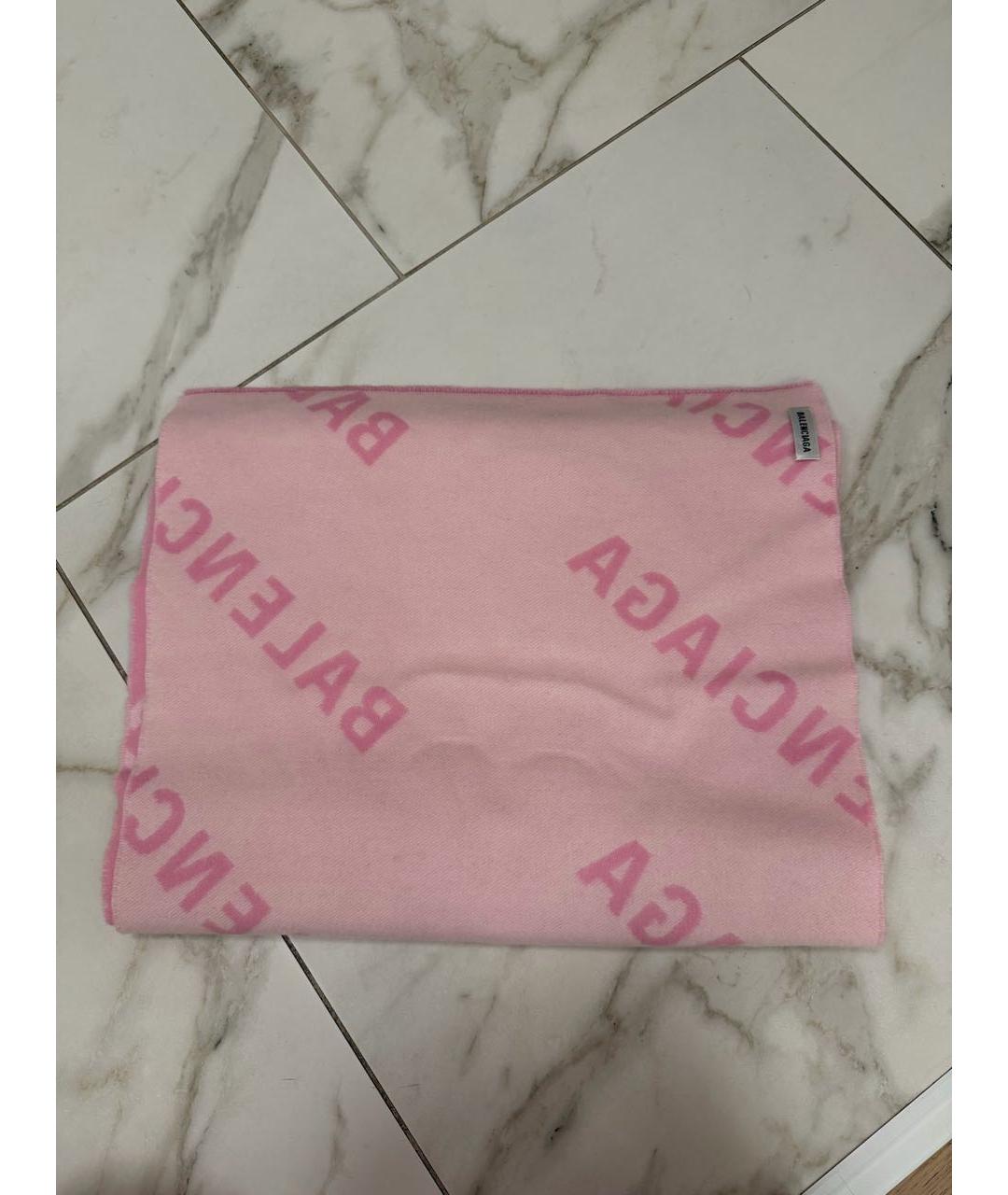 BALENCIAGA Розовый шерстяной шарф, фото 5