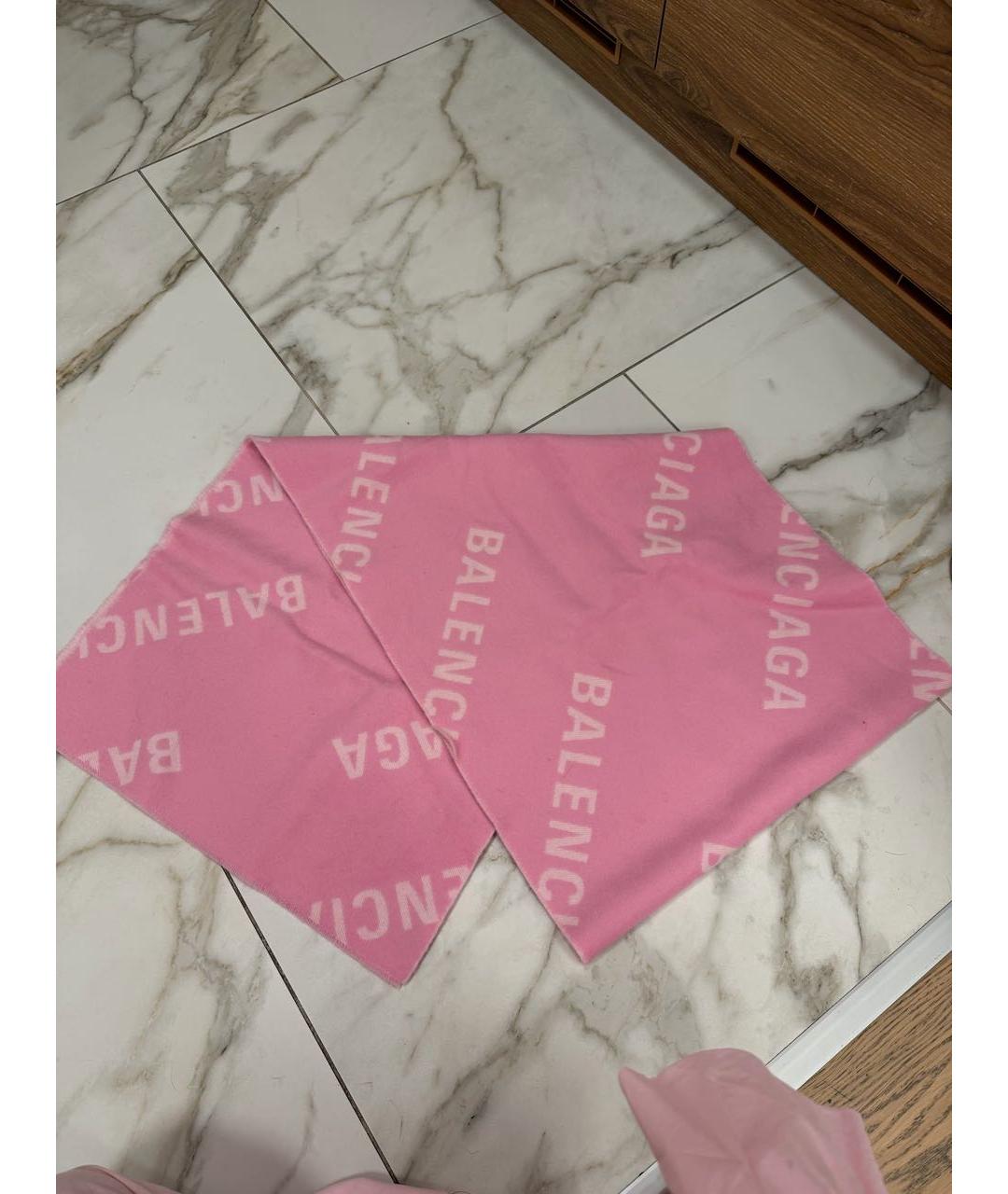 BALENCIAGA Розовый шерстяной шарф, фото 2