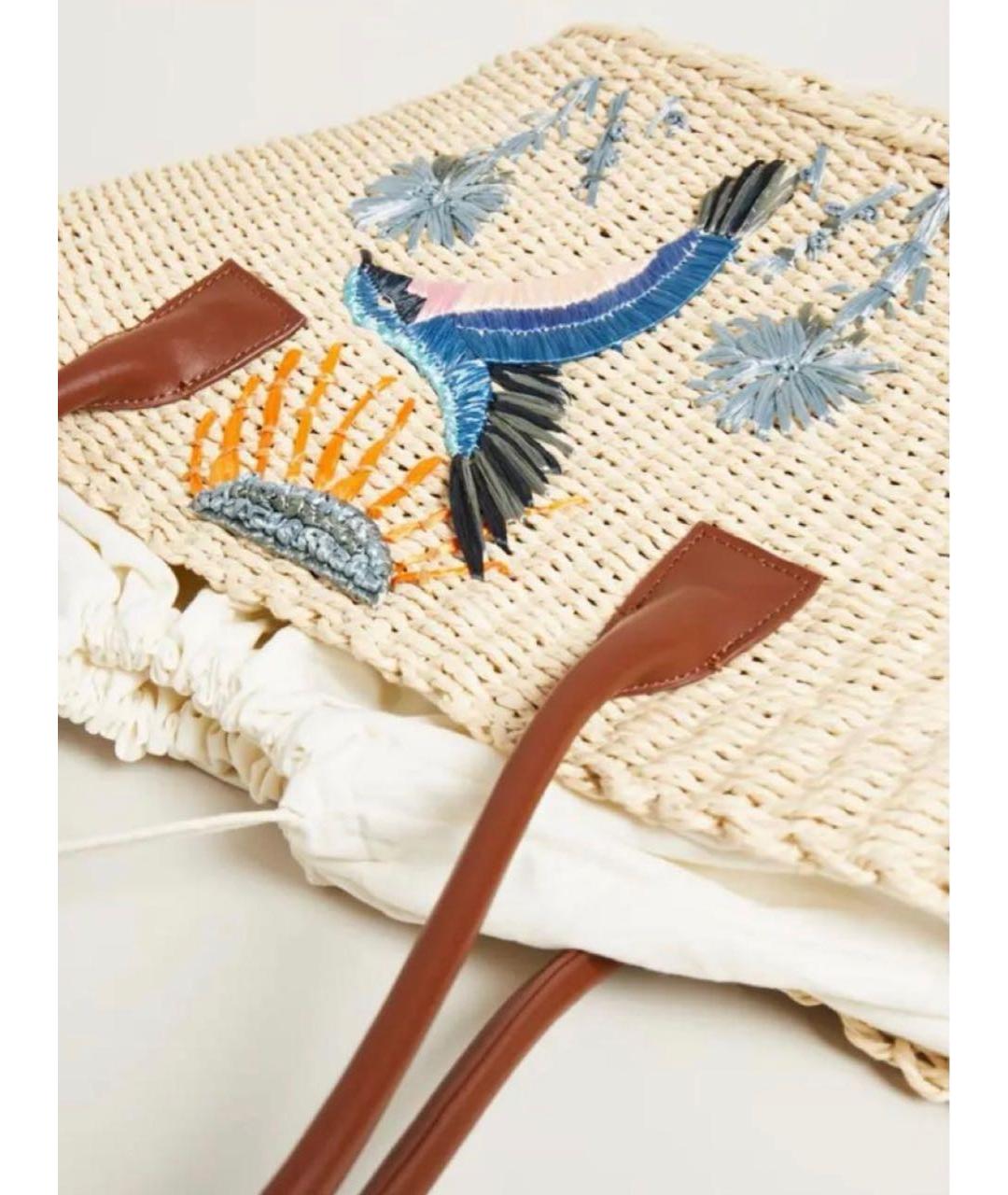 MAX&CO Бежевая пелетеная пляжная сумка, фото 8