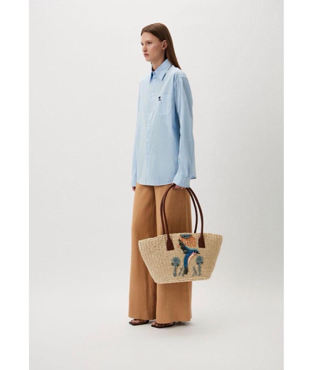 MAX&CO Бежевая пелетеная пляжная сумка, фото 4