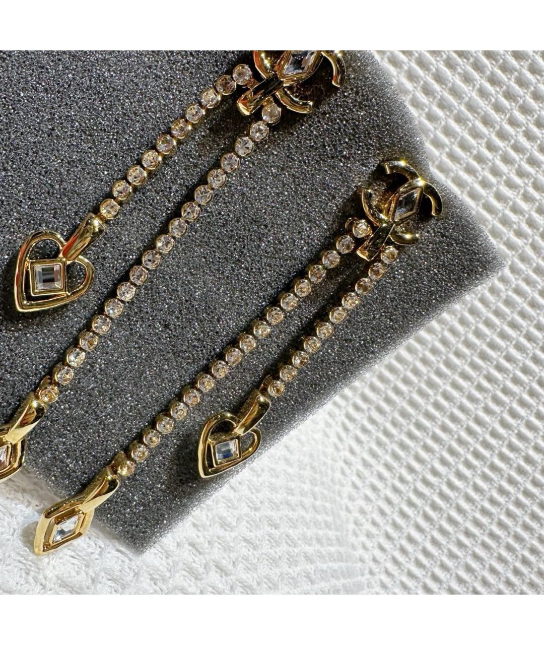 CHANEL Золотые металлические серьги, фото 8