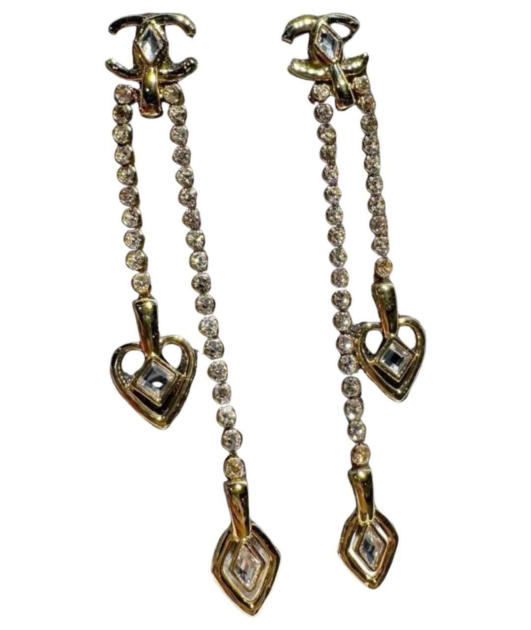 CHANEL Золотые металлические серьги, фото 1