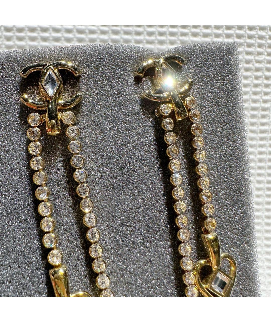 CHANEL Золотые металлические серьги, фото 4