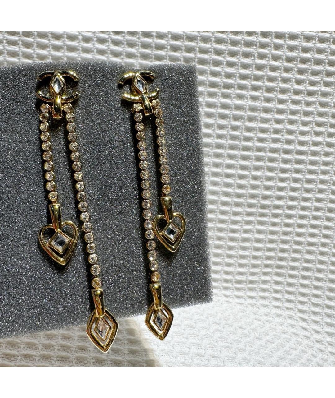 CHANEL Золотые металлические серьги, фото 10