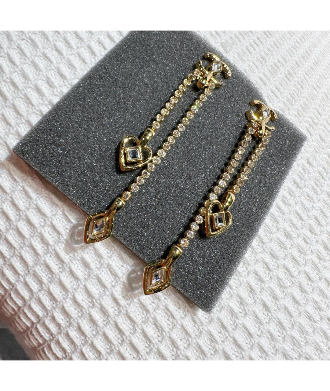 CHANEL Золотые металлические серьги, фото 9