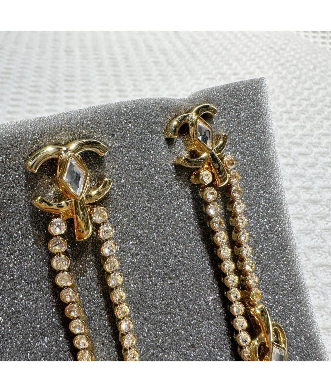 CHANEL Золотые металлические серьги, фото 7