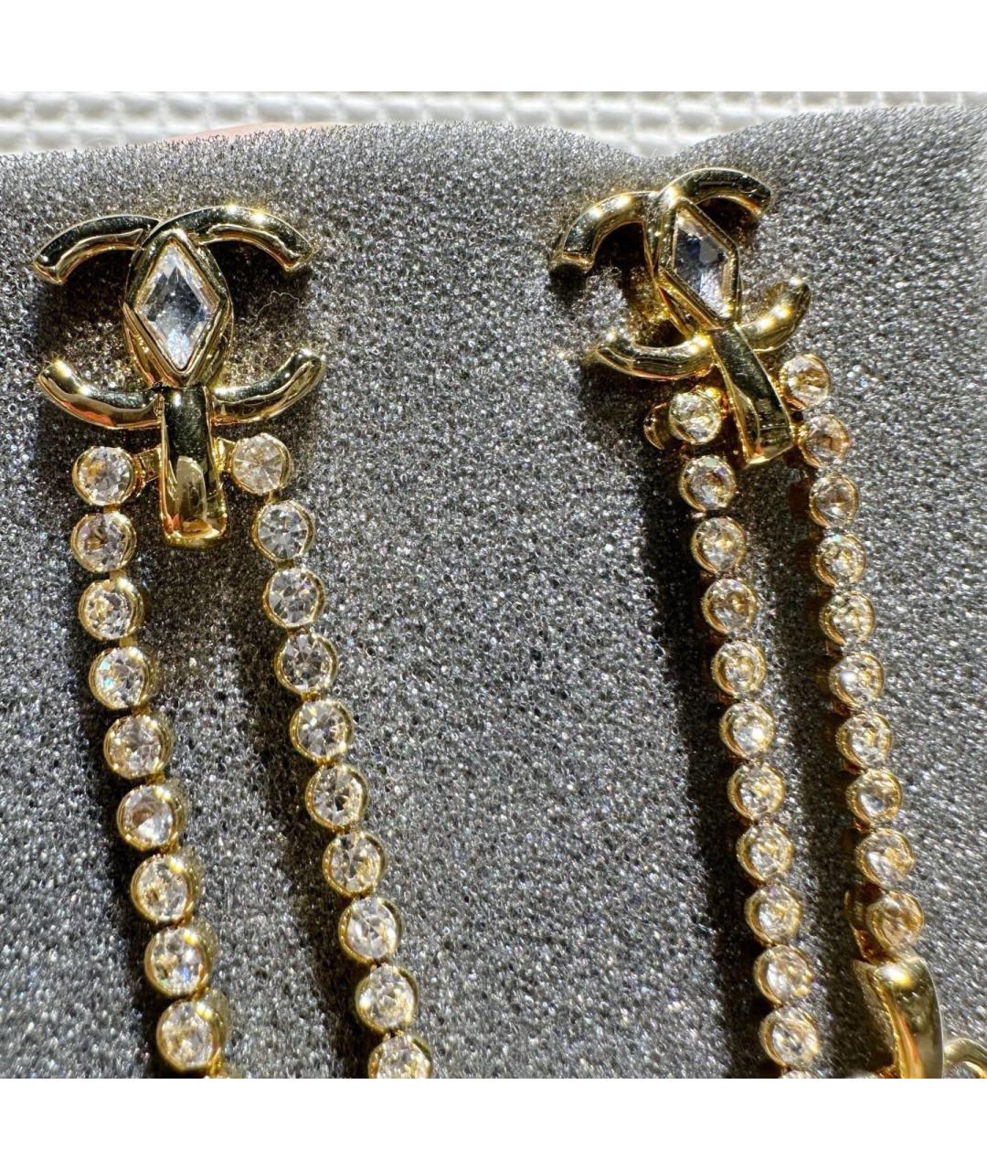 CHANEL Золотые металлические серьги, фото 6