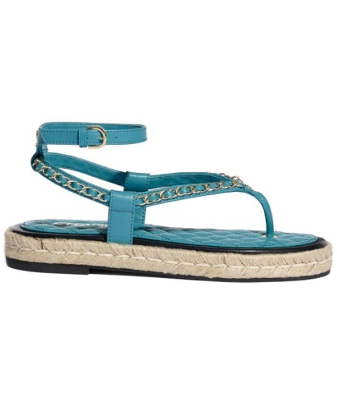 CHANEL Голубые сандалии, фото 1