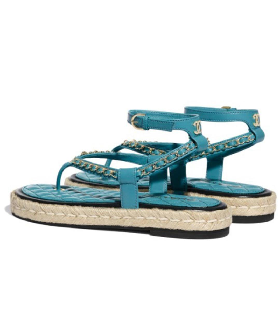 CHANEL Голубые сандалии, фото 3