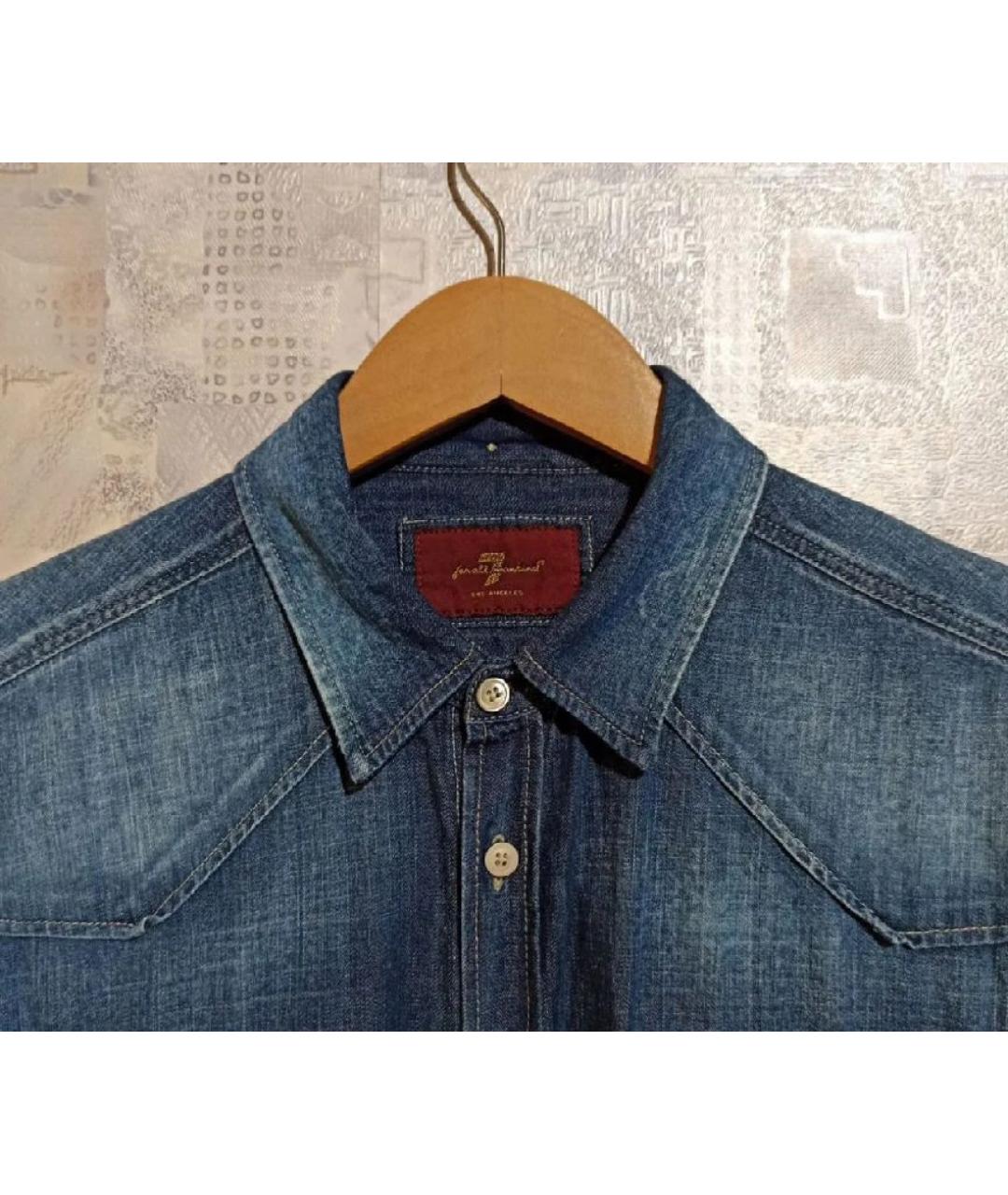 7 FOR ALL MANKIND Синяя хлопковая кэжуал рубашка, фото 5