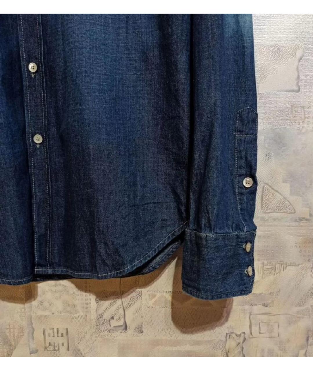 7 FOR ALL MANKIND Синяя хлопковая кэжуал рубашка, фото 6