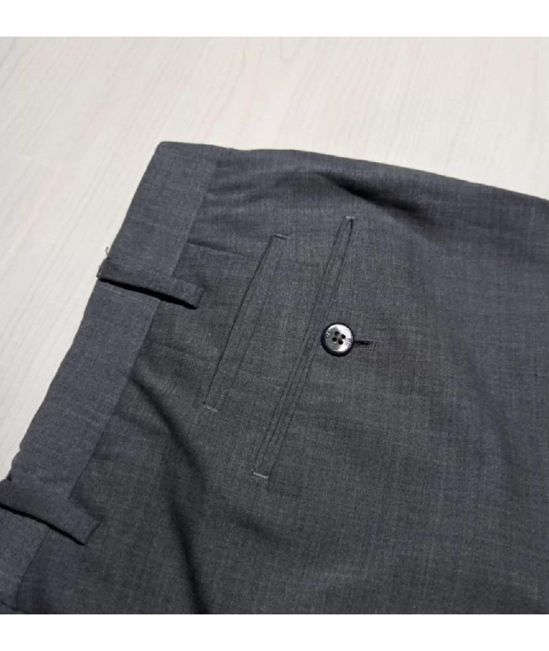 PT TORINO Серые шерстяные классические брюки, фото 7