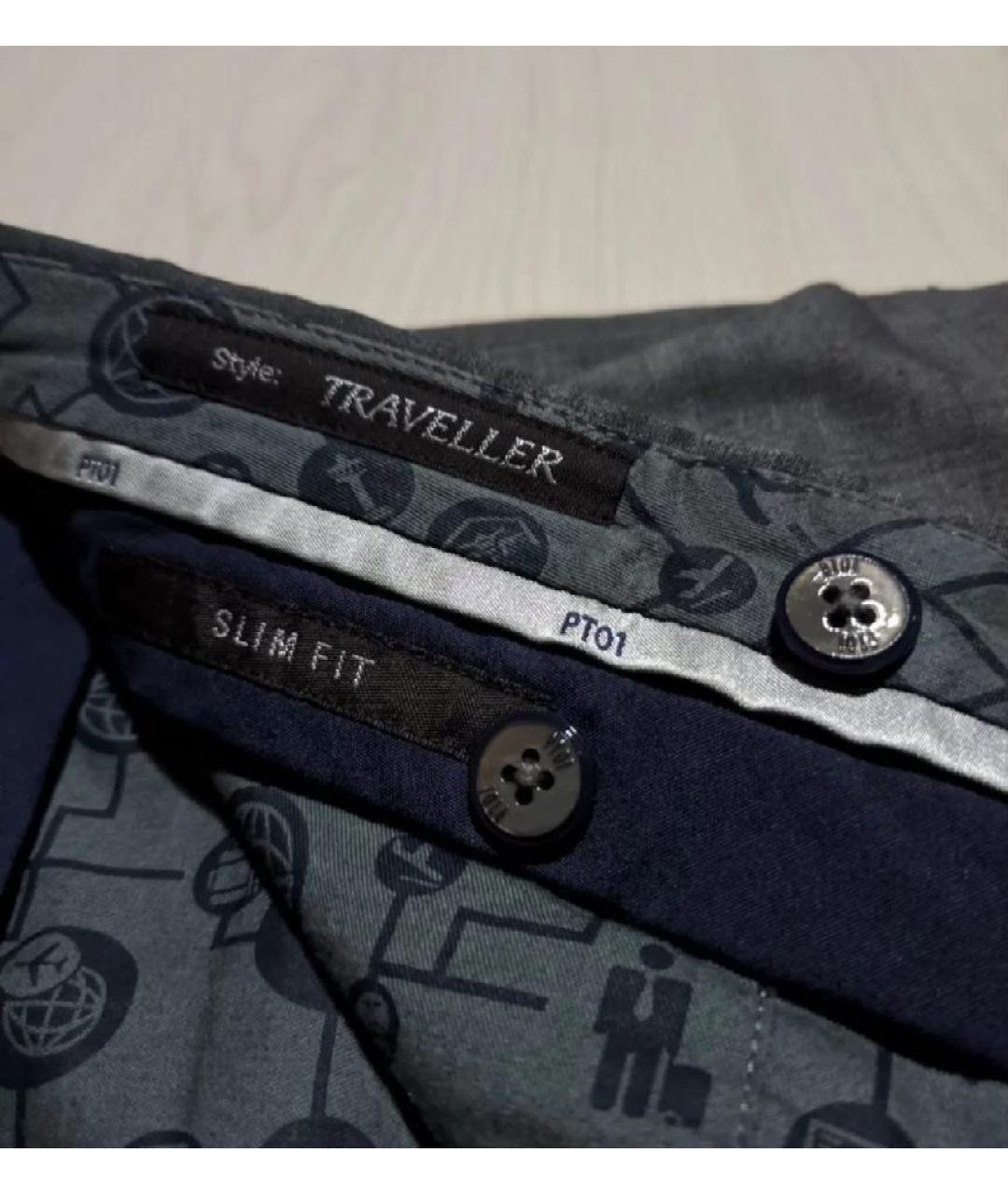 PT TORINO Серые шерстяные классические брюки, фото 4