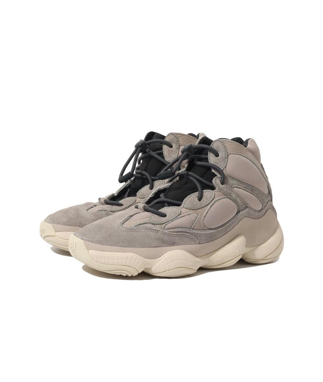 ADIDAS YEEZY Бежевые кожаные кроссовки, фото 2