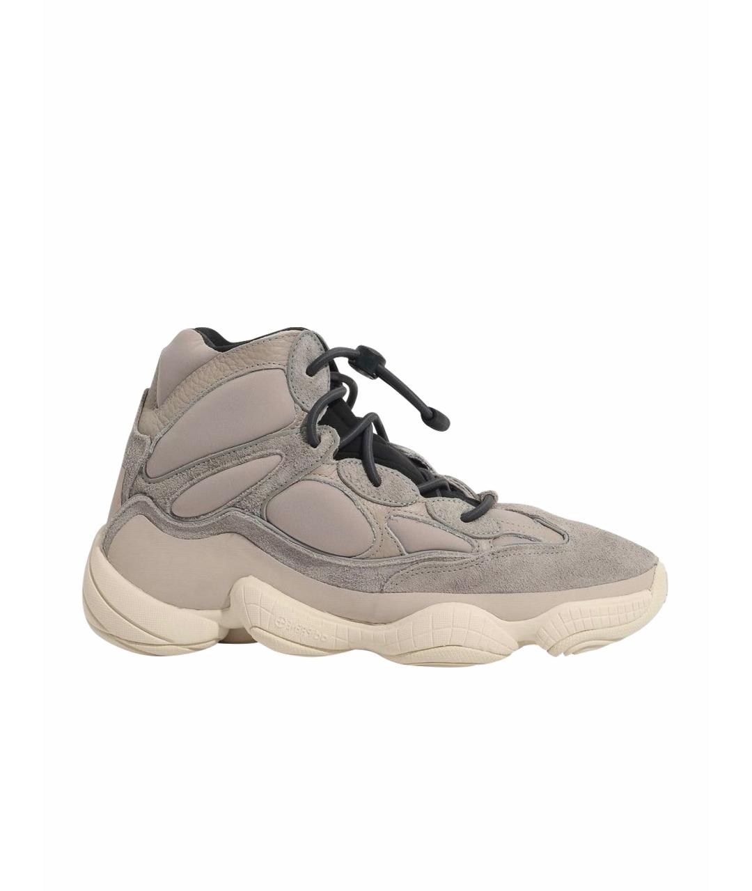 ADIDAS YEEZY Бежевые кожаные кроссовки, фото 1