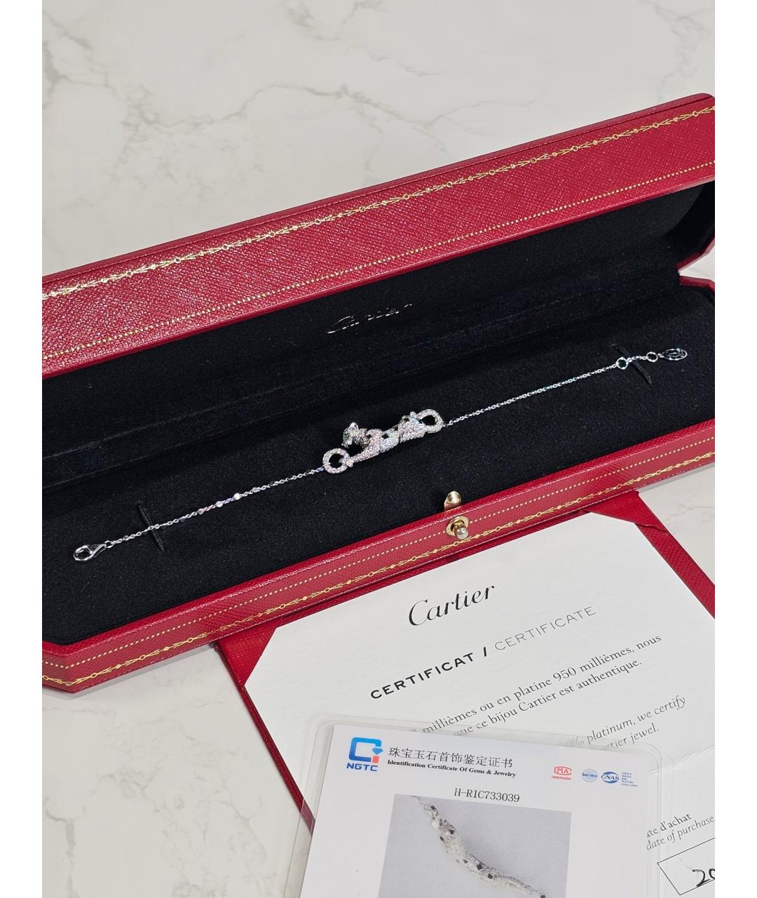 CARTIER Серебрянный браслет из белого золота, фото 2