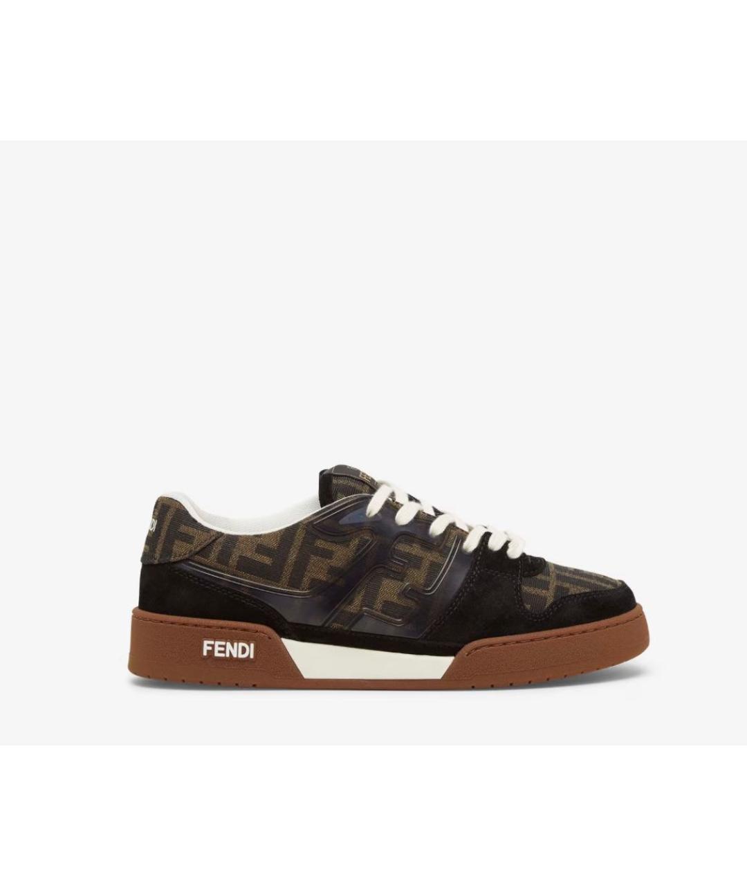 FENDI Коричневые кожаные кеды, фото 6