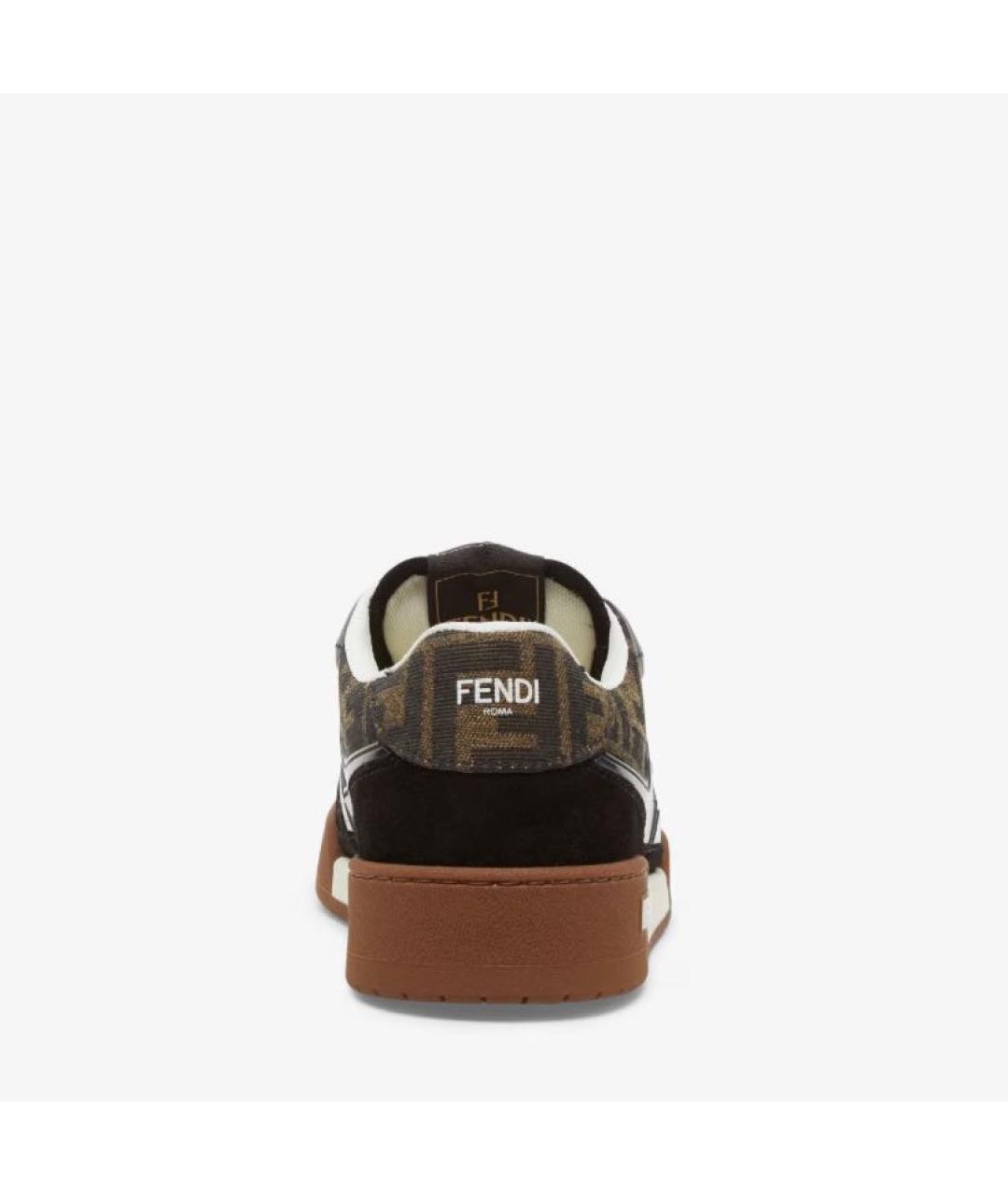 FENDI Коричневые кожаные кеды, фото 3