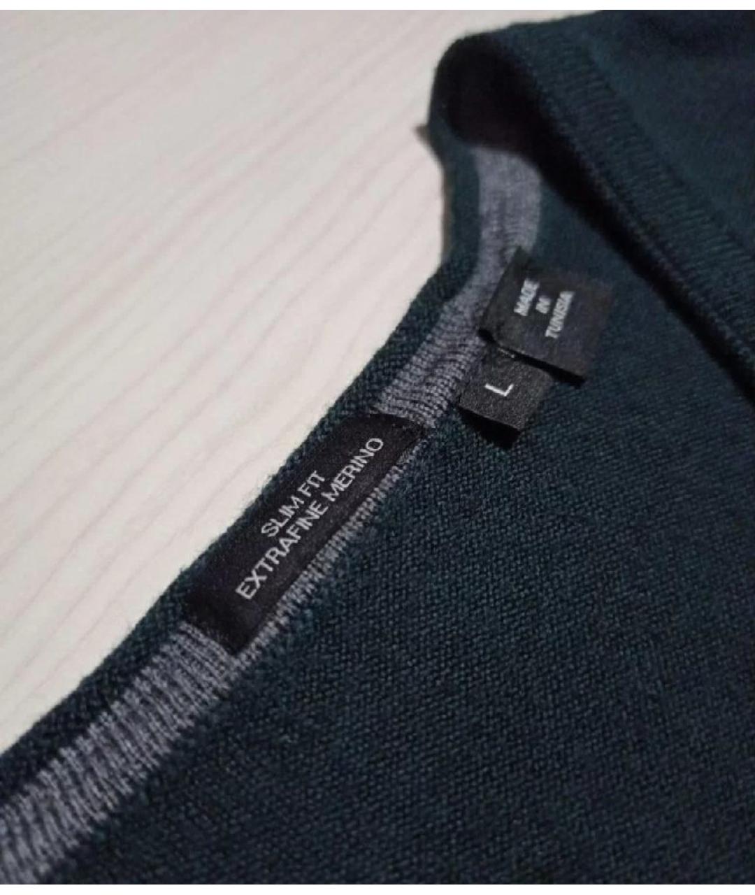 HUGO BOSS Зеленый шерстяной джемпер / свитер, фото 4