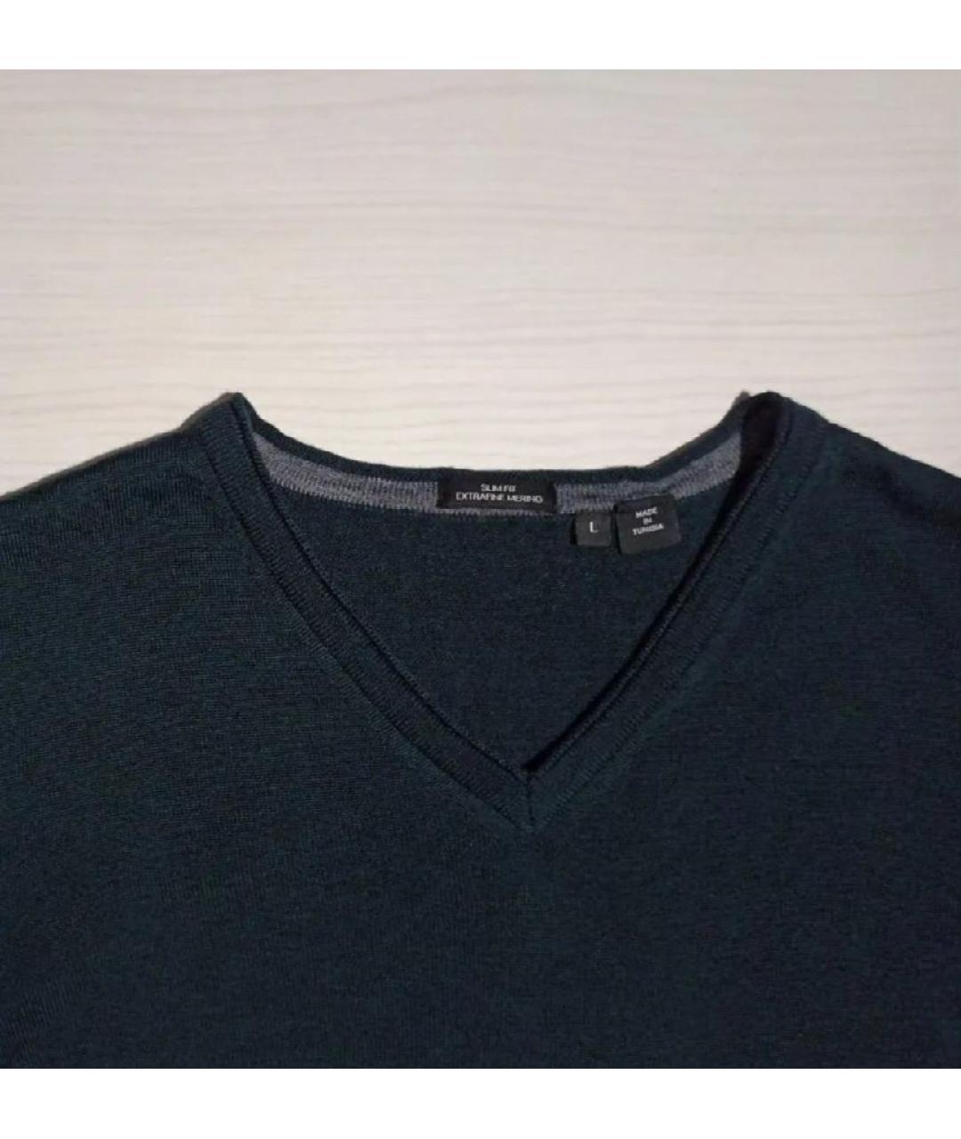 HUGO BOSS Зеленый шерстяной джемпер / свитер, фото 3