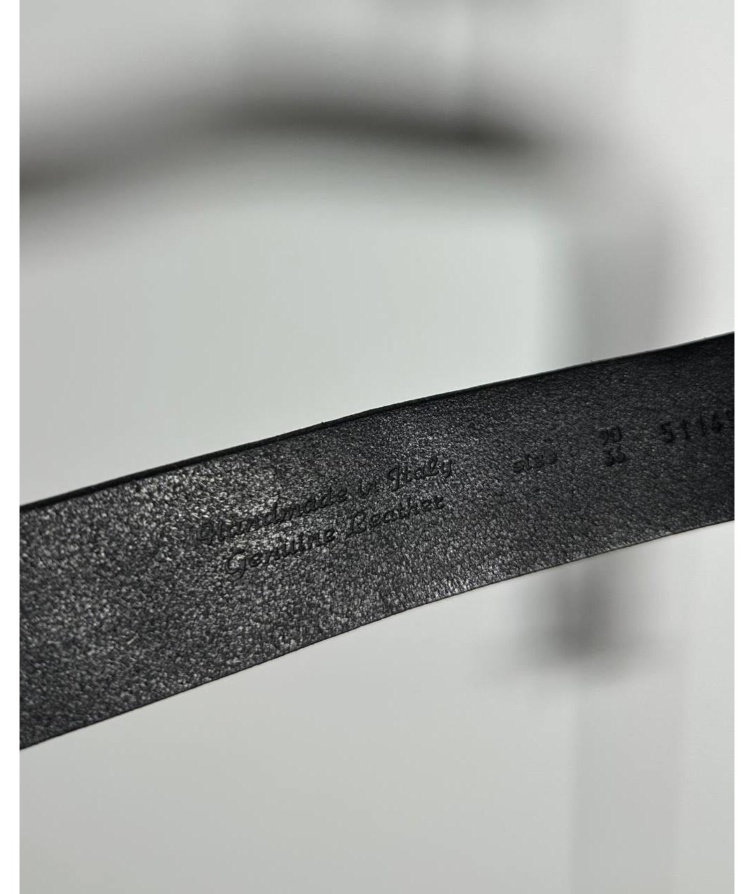 STONE ISLAND Черный кожаный ремень, фото 5