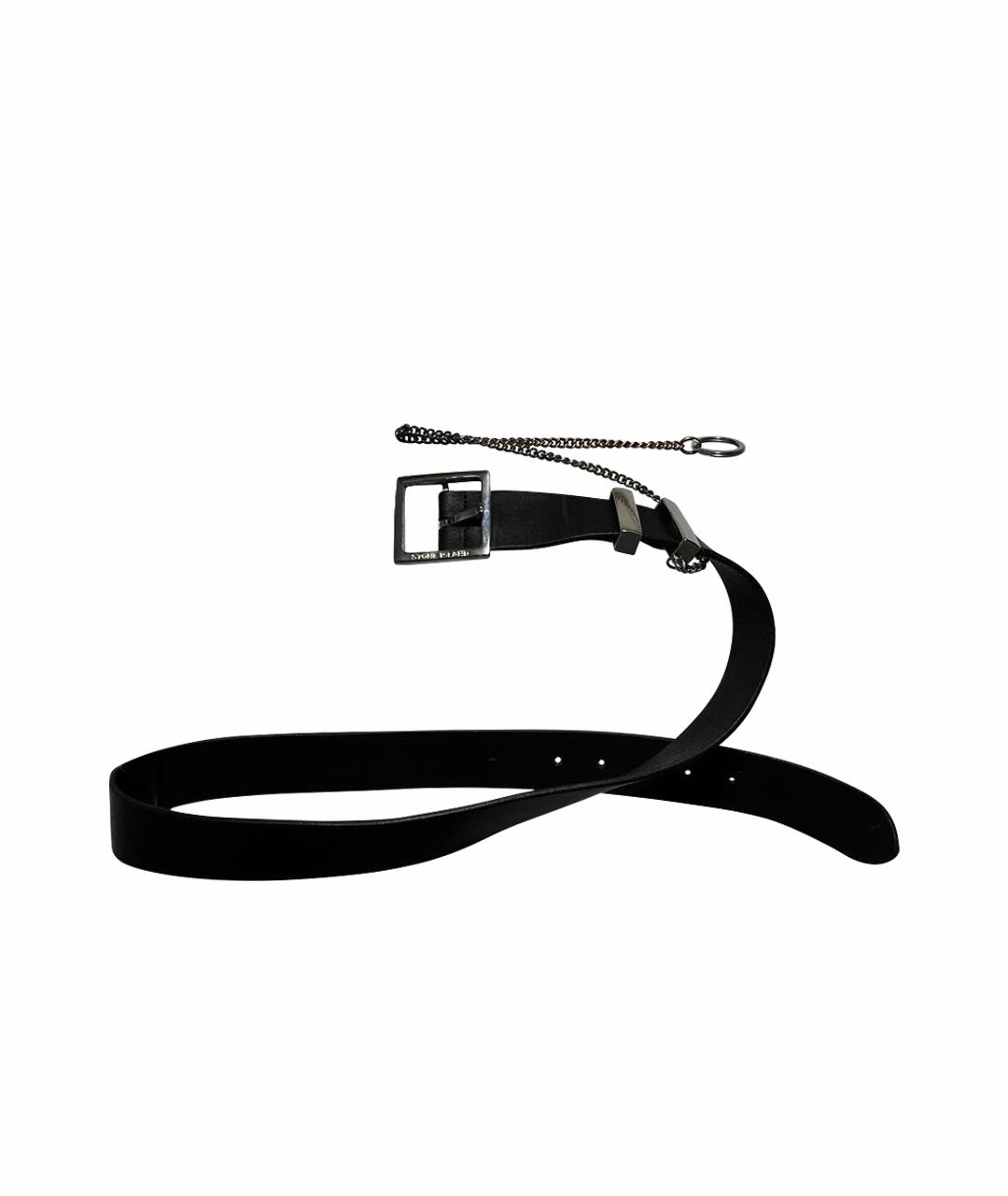 STONE ISLAND Черный кожаный ремень, фото 1